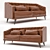 Vintage Brandy Leather Sofa 3D model small image 1