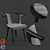 Contemporary Barca Armchair: Ash Wood Frame & Fabric Seat 3D model small image 1