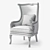 Elegance at its Finest: Massoud Silver Damask Chair 3D model small image 3