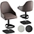 Sleek Leather Stool: Ozzio Italia DYLAN 3D model small image 1