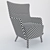 Elegant Lounge Chair - Compact Comfort 3D model small image 2