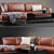 Sleek Peruna Leather Sectional 3D model small image 2