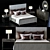 Bernhardt Linea Bedroom Set: Upholstered Bed, Nightstand, Dresser, Mirror 3D model small image 1