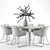 Elegant Plum Flower Dining Set 3D model small image 3