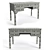 Elegant Black Bone Console Table 3D model small image 1