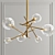 Elegant Molten Chandelier: Natural Brass 3D model small image 1