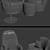 Modern Minotti Armchair Set - Elegant Design & Complete Accessories 3D model small image 3