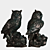 Sculpted Owl Garden Decor 3D model small image 1