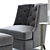 Modern Wing Chair Set with Ottoman, Occasional Table, and Glass Table Lamp 3D model small image 3