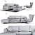 Sleek and Stylish Sofa: SQUARE by Calligaris 3D model small image 3