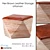 Hexagon Brown Leather Storage Ottoman 3D model small image 1