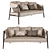 Luxury Burton Sofa: Leather & Walnut 3D model small image 1