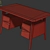Premium Mid-Century Desk: Køpmann Gio 3D model small image 2