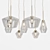 Ethereal Glass Pebble Chandelier 3D model small image 1