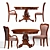 Rampoldi Creations Dining Table and Chairs Set 3D model small image 1