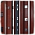 Sleek Inox S-12 Entrance Door 3D model small image 2