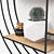 Metallic Round Shelf Set with Decor 3D model small image 3