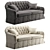 Elegant Peyton Scroll-Back Sofa 3D model small image 1