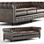 Elegant London Club Sofa 3D model small image 1