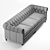Elegant London Club Sofa 3D model small image 3