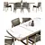 Elegant Alivar Tables & Abstracta Lily Chairs 3D model small image 2