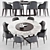 Elegant Grace Chair & Concorde Round Table 3D model small image 1