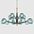 Elegant Blue Glass Thalia Chandelier 3D model small image 1