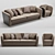 Contemporary Ebony Makassar Shell Sofa & Armchair: Francesco Molon Bond Collection 3D model small image 1