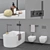 Cielo Ceramica Bath Set: Febe Tub, Enjoy Toilet, Decor 3D model small image 1