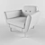 Modern Upholstered Armchair 3D model small image 3