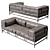 Bruehl Metal Sofas: Modern Elegance 3D model small image 2