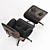 Modern Eames Lounge Chair Set 3D model small image 2