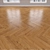 Caramel Oak Parquet: Herringbone, Linear, Chevron 3D model small image 2