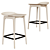 Modern Wooden Bar Stool 3D model small image 4