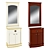 Elegant Atrium Cabinet & Mirror 3D model small image 1