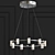 Elegant Chrome Netto Chandelier 3D model small image 1