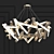 Chaos Chandelier: Aged Brass Elegance 3D model small image 1