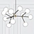 Sleek Matte Black Round Chandelier 3D model small image 1