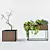 Modern Teak & Aluminium Planter 3D model small image 1