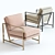 West Elm Metal Frame Chair 3D model small image 3