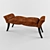 Elegant Leather Bench: Modern & Stylish 3D model small image 1