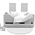 Baladin Kids Bed - Grey Pearl Finish 3D model small image 3