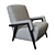 Modern Lean Back Lounge Armchair 3D model small image 1