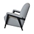 Modern Lean Back Lounge Armchair 3D model small image 2