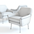 Modern Western Elm Phoebe Chair 3D model small image 2