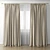 Elegant Velvet Curtains 3D model small image 1