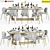 Elegant Brass Dinning Set 3D model small image 1