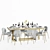 Elegant Brass Dinning Set 3D model small image 2
