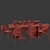 Elegant Brass Dinning Set 3D model small image 3