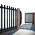 Modern Iron Wire Panel Fence Gate 3D model small image 2